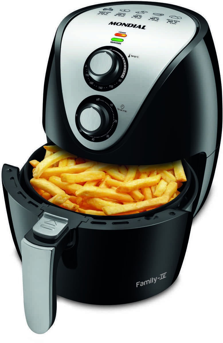 Fritadeira-Eletrica---Air-Fryer-Mondial-AF-30-Preto-Inox-110V