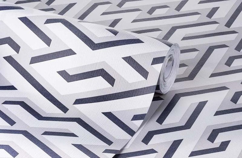 Papel-de-Parede-Bobinex-7255-Geometrico-Azul-e-Cinza