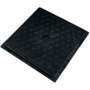 Tampão Ralo Grelha Quadrado Odem com Aro Simples Preto 60x60cm