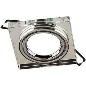 Spot de Embutir Para 1 Lâmpada Dicróica Foco Móvel Quadrado GU10 50W Cristal Blumenau 71220000 Cinza Bivolt