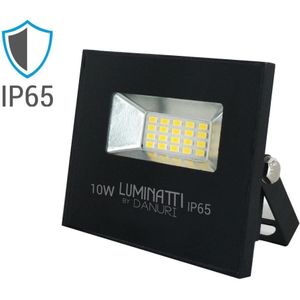 Projetor Led Multilight Retangular 10W 6000K Alumínio Vidro E Polimeros Sinteticos Luminatti Lm241 Preto Bivolt