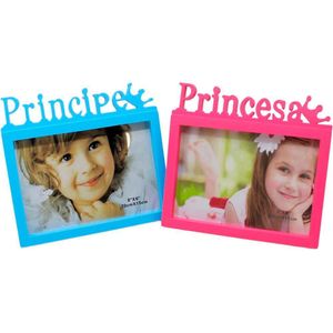Dupla Porta Retrato Infantil Mural Princesa Príncipe 20x15cm