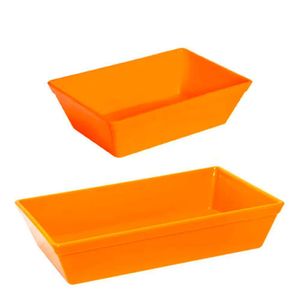 Conjunto De Travessa Stillo 2l + 5l 2 Peças Laranja Em Polipropileno Linha Tropical Vem