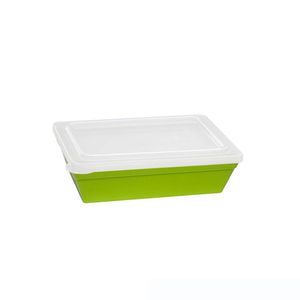 Travessa Stillo Retangular Com Tampa 2l Verde Em Polipropileno Linha Tropical Vem