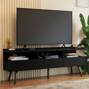 Rack para TV até 65 Polegadas com Pés Retro Preto Londres Madesa
