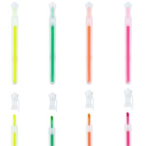 Kit Marca Texto Fluorescente Transparente 4 Cores Brw