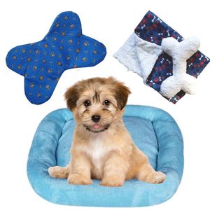 Kit Cama Pet Bigata M Luxo Com Comedouro Osso E Mantinha Azul Claro