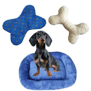 Kit Cama Pet Bigata G Luxo Fofa Com Comedouro E Osso Azul Marinho
