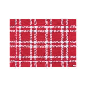 Lugar Americano Em Tecido Jacquard Contorno Bordado 50x36cm Mameg Xadrez Angeline