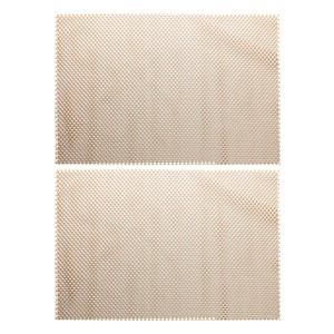Jogo 2 Lugar Americano Retangular Mesa Pvc Antiderrapante Flex Bege 45x30cm Lyor