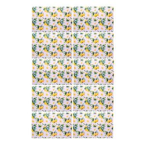 Jogo 10 Lugar Americano Retangular Mesa Limão Siciliano Plástico 43x28cm Lyor