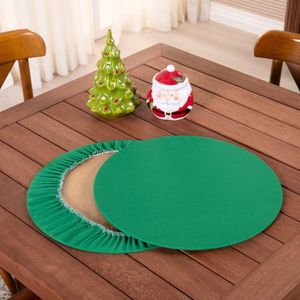Sousplat Capa E Base Mdf Basic Liso 35cm Diâmetro Tecido Oxford 100% Poliéster - Verde