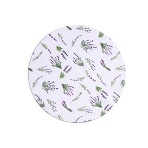 Sousplat Estampado Allegra 2 Peças Capa E Base Mdf 35cm Diâmetro 100% Poliéster - Lavanda