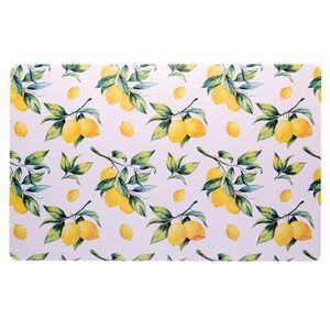 Jogo 8 Lugar Americano Retangular Mesa Limão Siciliano Plástico 43x28cm Lyor