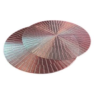 Jogo Americano 2 Peças Mesa Posta Mesa Redondo Linha Luxo Tamanho Grande Modelo Egípcio Em Pvc Cor:rose