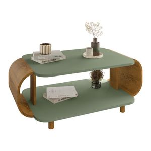 Mesa de Centro Sala Floripa / Pés de Madeira Maciça Pistache