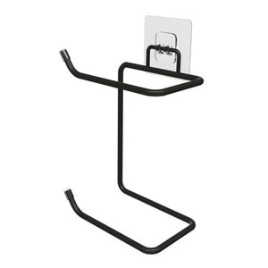 Porta Papel Higiênico Banheiro Para Dois Rolos Com Adesivo - Stolf Preto