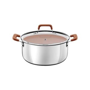 Caçarola Tramontina Romagna Aço Inox Alumínio Cerâmico Marfim 20 Cm 3,2 L Tramontina