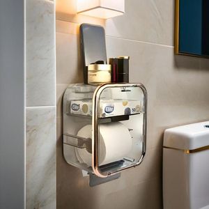 Suporte Organizador De Papel Higiênico Papeleira Acrílico Fumê Premium à Prova D\'água Banheiro