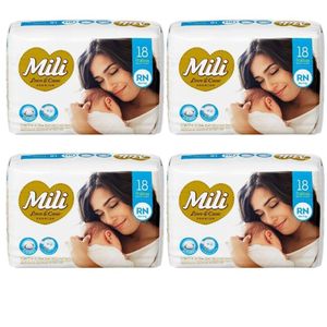 Fralda Descartável Mili Love & Care Rn 4 Pacotes C/ 18