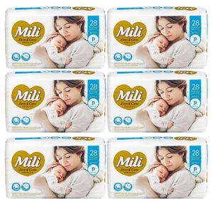 Fralda Descartável Love & Care - Tam P - 6 Pacotes (total: 168 Fraldas)