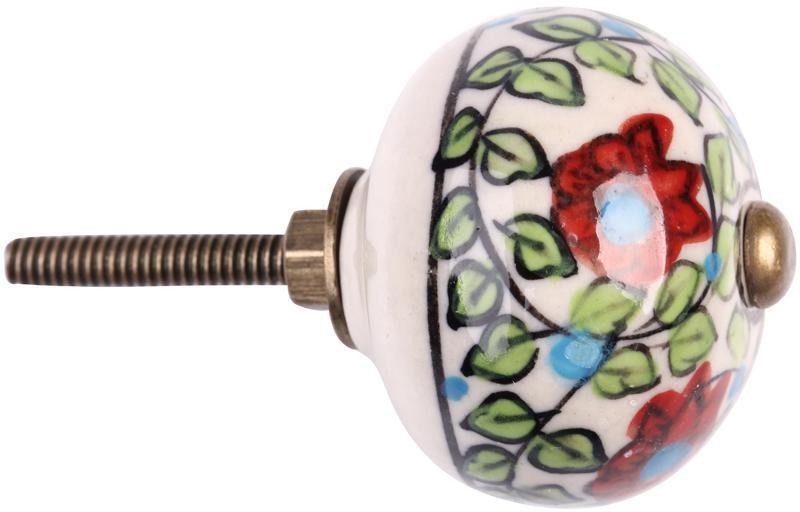 Puxador-Para-Porta-Venus-em-Ceramica-Perfil-Redondo-Verde-e-Vermelho-A8xd4cm