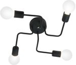 Plafon-4-Lampadas-Tipo-Aranha-Perfil-60W-Aluminio-Auremar-17200-4-Preto-Bivolt