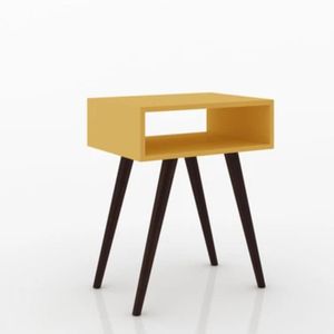 Mesa Lateral Retrô Móvelbento Amarela