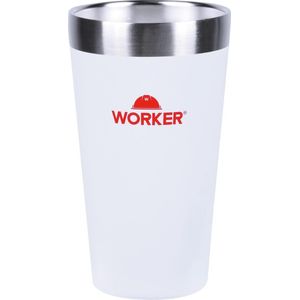 Copo Térmico Worker Branco e Vermelho