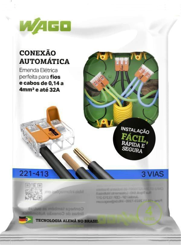 Conector-Eletrico-Emenda-Wago-3-Polos-Pacote-com-4-Unidades