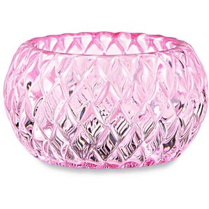 Porta Velas Em Vidro Mart Rosa 12310