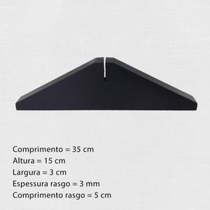 Suporte de Prateleira Para Bancada Moldurama de MDF Preto 3x15x35cm