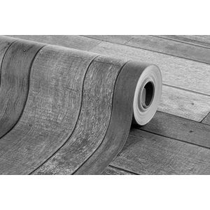 Papel De Parede Bobinex 7013 Madeira Cinza Escuro