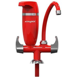 Torneira Pia Cozinha de Mesa com Filtro Acquabios Premium Bancadas Vermelho e Cromado