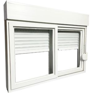 Janela de PVC Maxiaço Integrada com Persiana e Recolhedor Manual 140x120x6cm