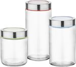 Pote-de-Mantimentos-de-Vidro-Hermetico-Hauskraft-Transparente-Kit-com-3-Pecas