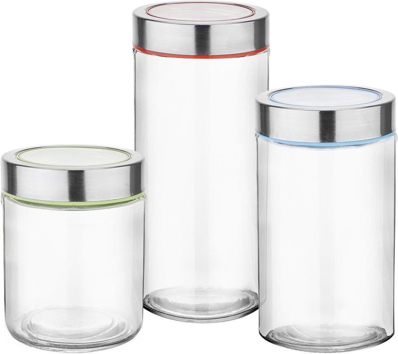 Pote-de-Mantimentos-de-Vidro-Hermetico-Hauskraft-Transparente-Kit-com-3-Pecas