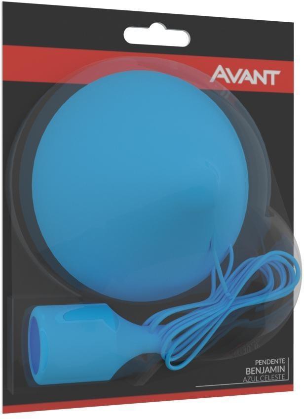 Pendente-1-Lampada-Benjamin-Ate-60W-Policarbonato-e-Silicone-Avant-Cyan-Bivolt