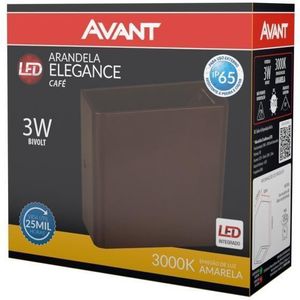Arandela LED Elegance Due 3W 3000K Policarbonato Avant Café Bivolt