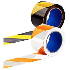 Fita Zebrada Delta Plus Laranja e Branco 65mm 200m