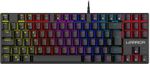 Teclado Gamer Mecânico Royal Cross TKL Blue Switch ABNT2 RGB PretoWarrior TC312