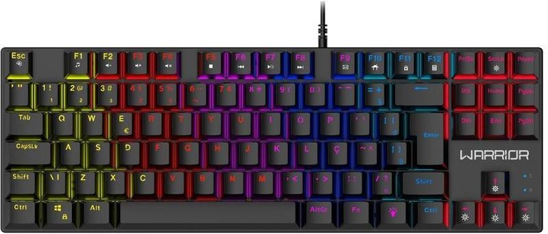 Teclado Gamer Mecânico Royal Cross TKL Blue Switch ABNT2 RGB PretoWarrior TC312