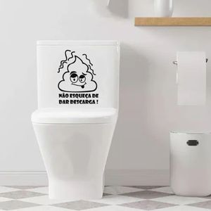 Adesivo Vinil Decorativo Tampa De Vaso Sanitário Não Esqueça De Dar Descarga Cor Preto