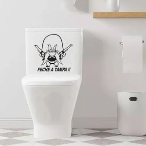 Adesivo Vinil Decorativo Tampa De Vaso Sanitário Feche A Tampa Cor Preto
