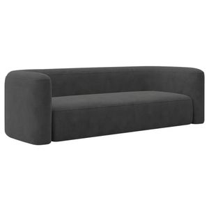 Sofá 2 Lugares 160cm Orgânico Luxo Recepção Melina Linho Adj Decor Cinza