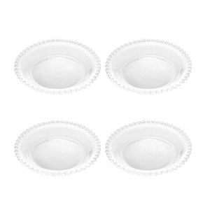 Jogo C-4 Pratos Cristal Transparente Pearl Wolff 14cm