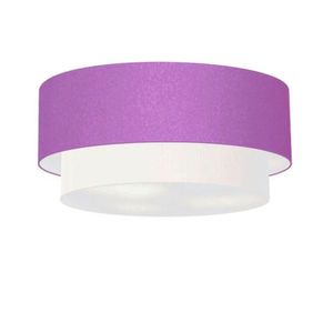Plafon De Sobrepor Cilíndrico Cúpula Lilás Branco
