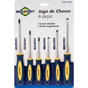 Jogo De Chaves De Fenda-philips Com 6 Peças Brasfort