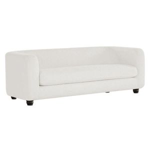 Sofá 3 Lugares Luxo Recepção Escritorio Sala Veneza 180cm Bouclé Branco