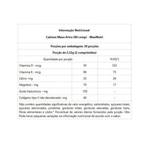 Calcium Maxx Artro (60 Comp) - Padrão: único